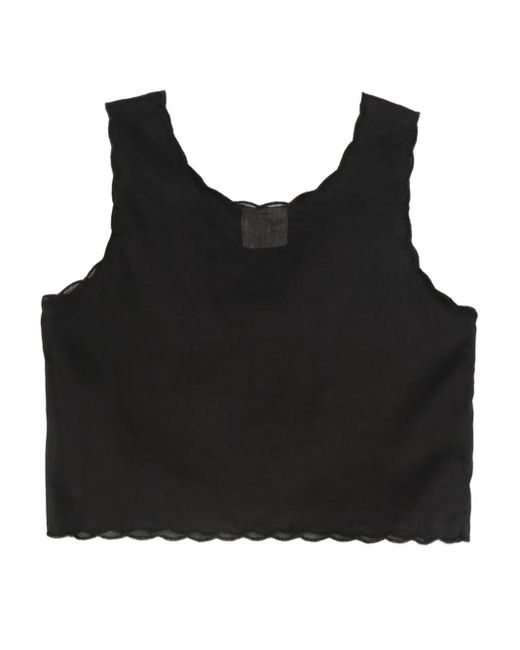 Forte_forte Black "Memoires D'Enfance"Embroidery Muslin Top Clothing