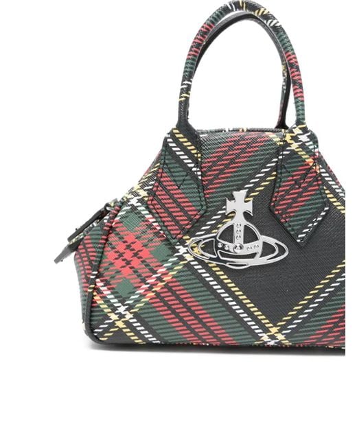 Vivienne Westwood Black Mini Yasmin Tartan-Check Cross Body Bag