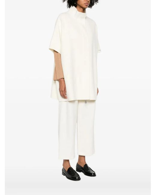 GLOX White High-Neck Panelled Jacket