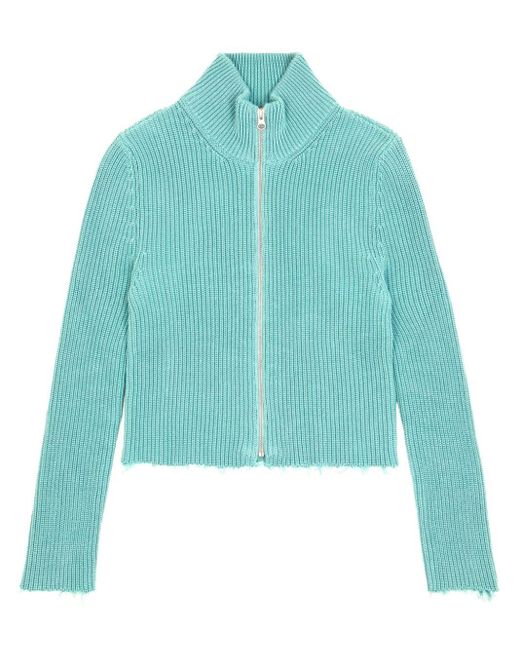 Cardigan crop à bords francs MM6 by Maison Martin Margiela en coloris Blue