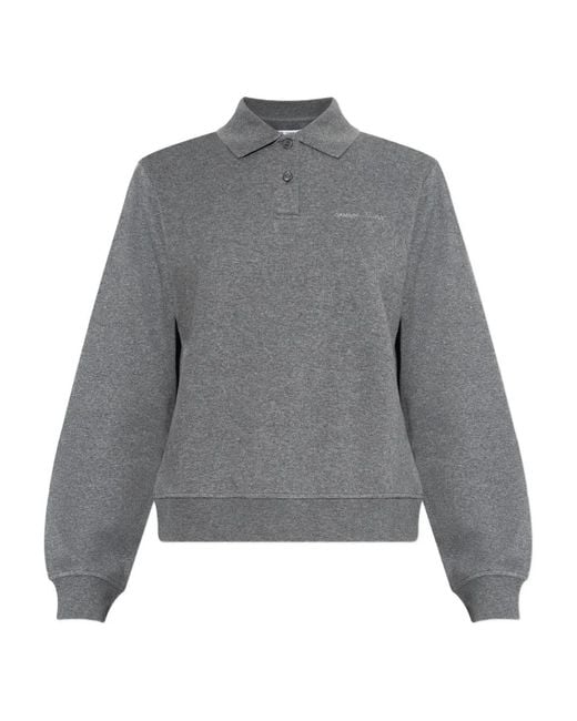 Samsøe & Samsøe Gray Sadory Collared Polo Top