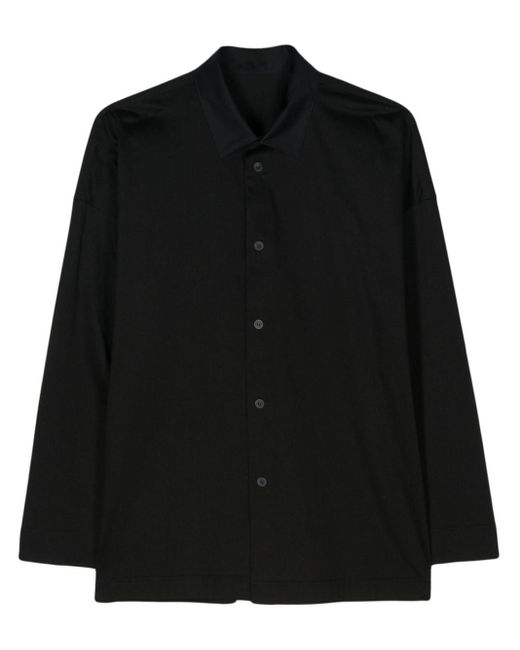 Homme Plissé Issey Miyake Streamline Katoenen Overhemd in het Black voor heren