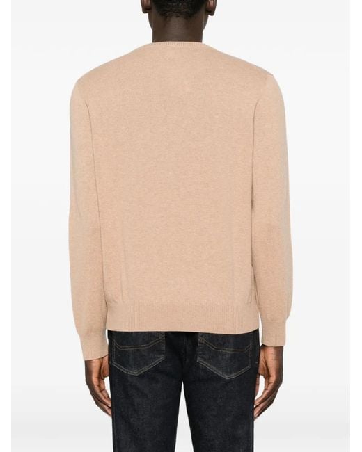 Canali Natural Crew-Neck Ribbed-Trim Sweater for men