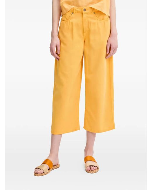 Benetton Yellow Cropped Trousers