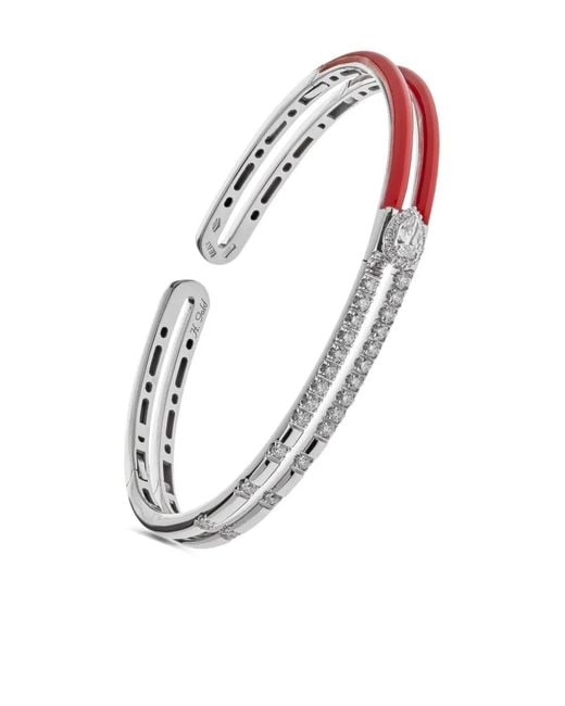 Jewels Aficionado 18Kt Witgouden Armband Met Diamant En Email in het White