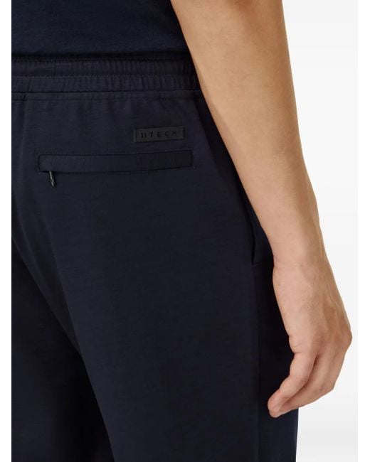 Boggi Blue Drawstring Wool Trousers for men