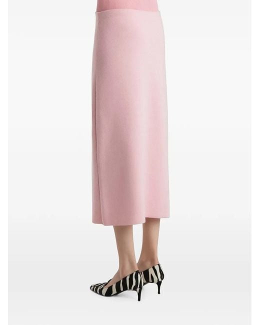 Khaite Pink Patri Midi Skirt