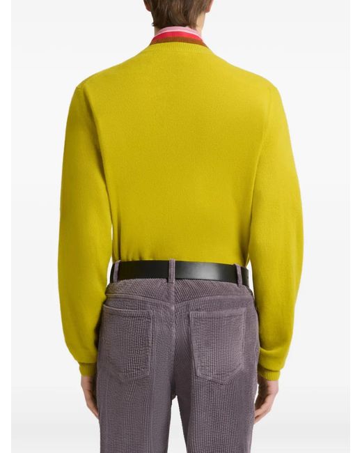 Marni Yellow Pull En Cachemire À Effet Stratifié for men
