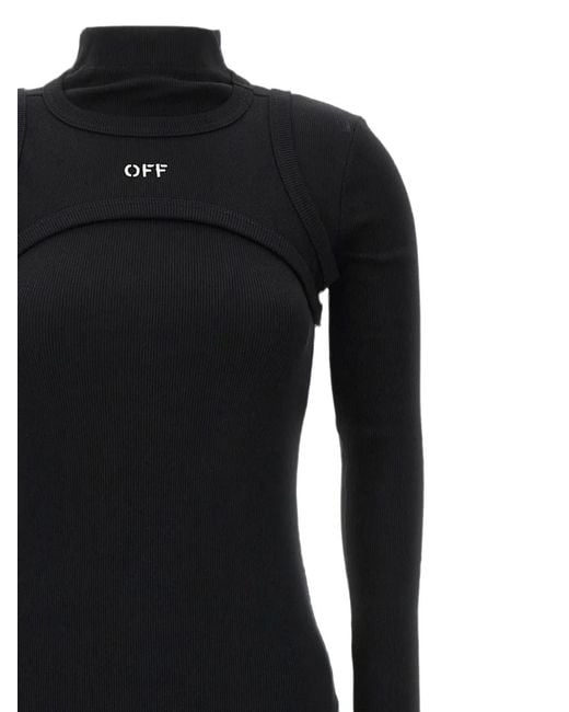 Off-White c/o Virgil Abloh Black Off Stamp Cut-Out Midi Dress