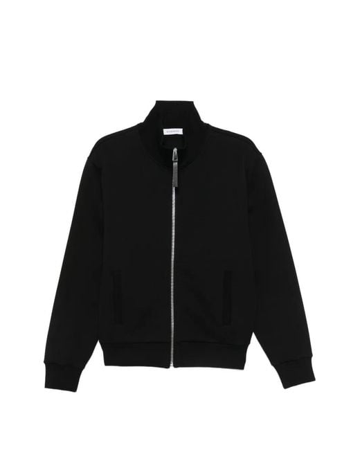Givenchy Black Herringbone Zip-Up Sweatshirt for men