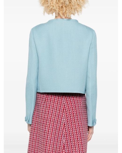 Valentino Garavani Blue Embellished Button Jacket