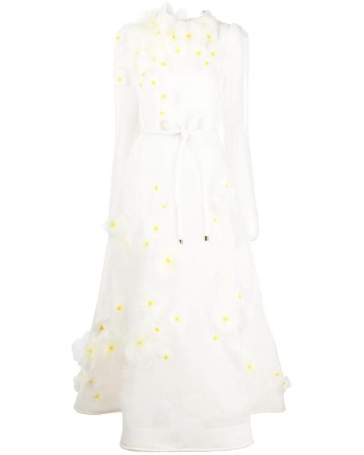 Robe Matchmaker Daisy À Coupe Mi-Longue Zimmermann en coloris White