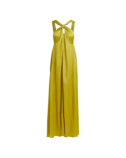 Essentiel Antwerp Yellow Halterneck A-Line Dress