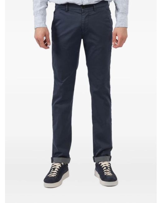 Mason's Blue Logo-Appliqué Chinos for men