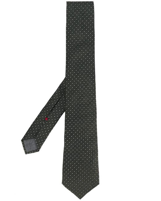 Brunello Cucinelli Black Polka Dotted Tie for men