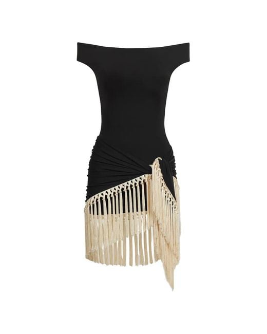 ‎Taller Marmo Black Mini Romy Fringe-Trimmed Swimsuit