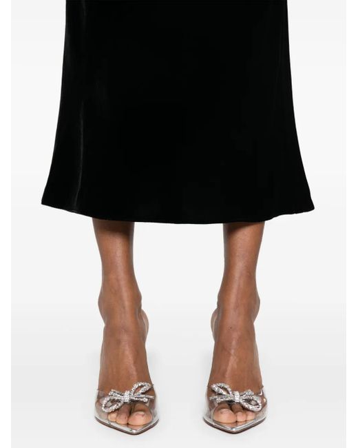 V:PM ATELIER Black Burlesque Midi Velvet Skirt