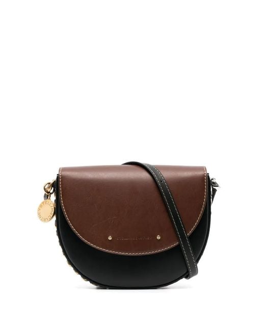 Stella McCartney Brown Frayme Ryder Flap Shoulder Bag