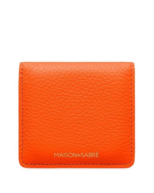 Maison De Sabre Orange Leather Compact Mirror