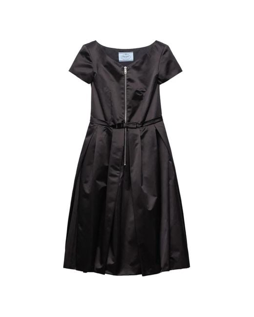 Prada Black Duchesse Silk Dress