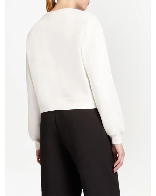 Giuseppe Zanotti White Sauvanne Crystal-Logo Sweatshirt