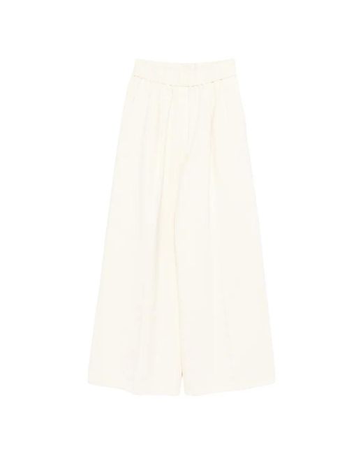 Forte_forte White Pantalon À Taille Élastiquée