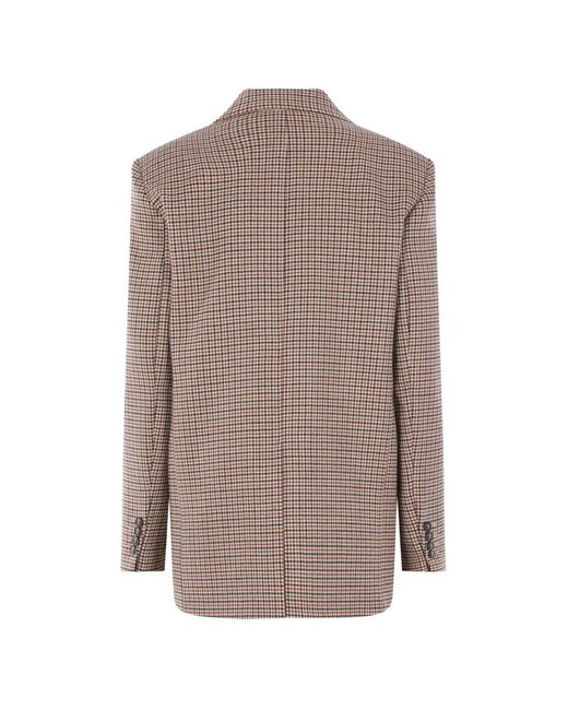 Max Mara Brown Houndstooth-Pattern Single-Breasted Jacket