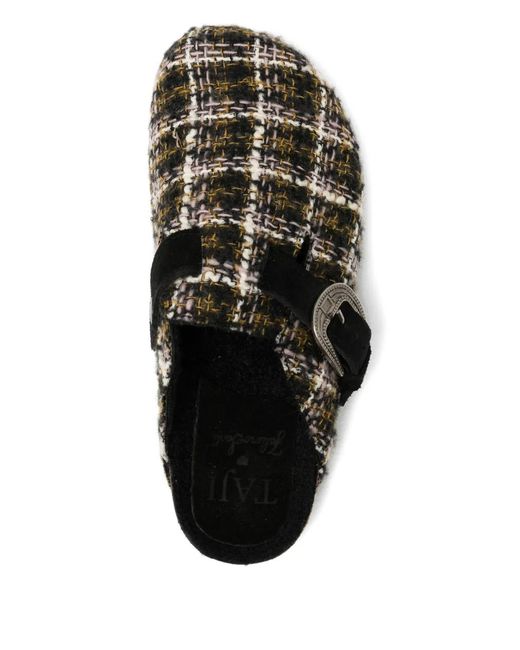Taji Black X Faliero Sarti Tweed Mules
