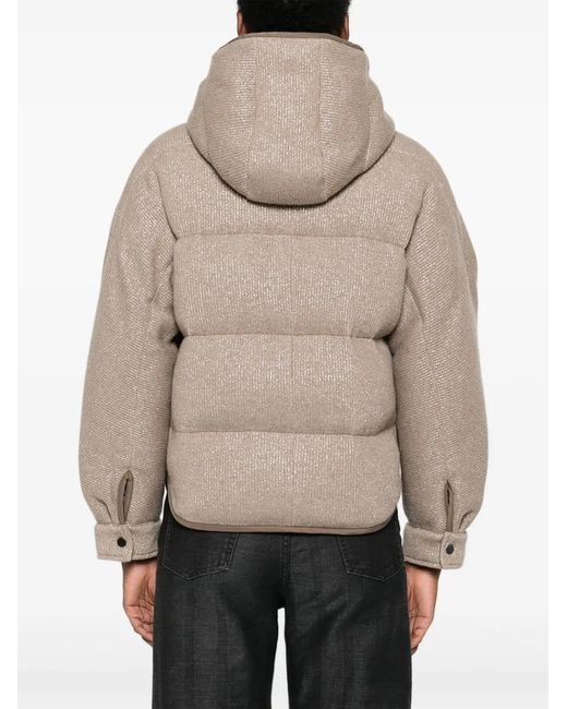 Brunello Cucinelli Natural Hooded Puffer Jacket