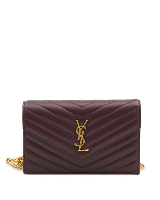 Bolso de mano Envelope Cassandre mini Saint Laurent de color Purple