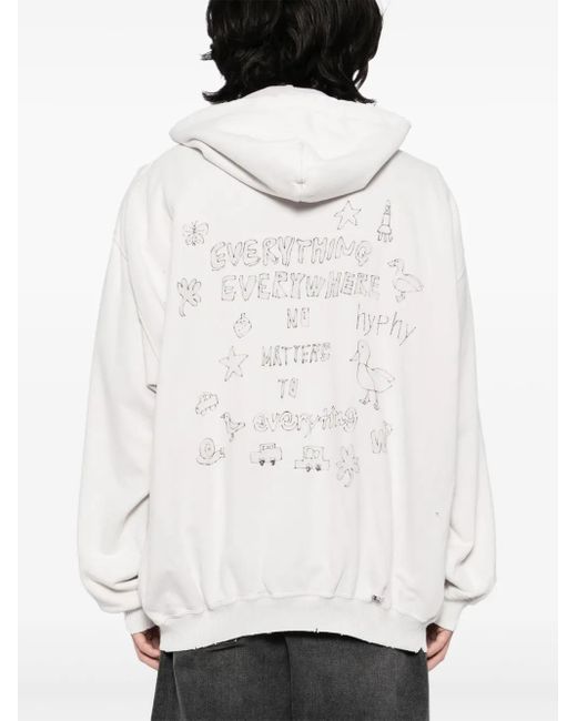 Maison Mihara Yasuhiro Bleached Smily-Face-Print Zip-Up