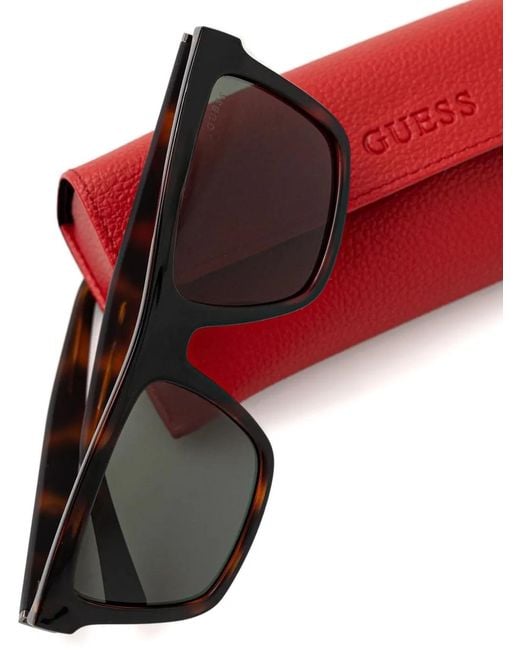 GUESS EYEWEAR Gray Tortoiseshell Square Sunglasses for men