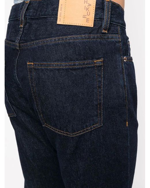 Haikure Blue Mid-Rise Straight-Leg Jeans for men