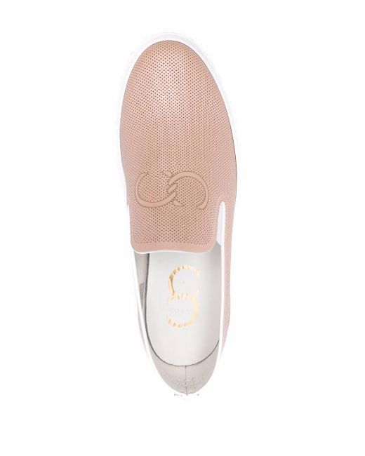 Casadei Multicolor Embossed-Logo Slip-On Sneakers