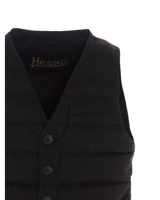Herno Black Padded Waistcoat for men