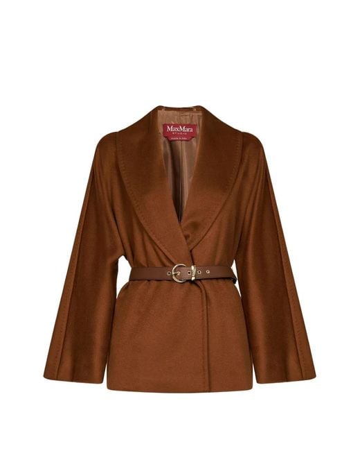 Chaqueta Abissi Con Cinturón Max Mara de color Brown