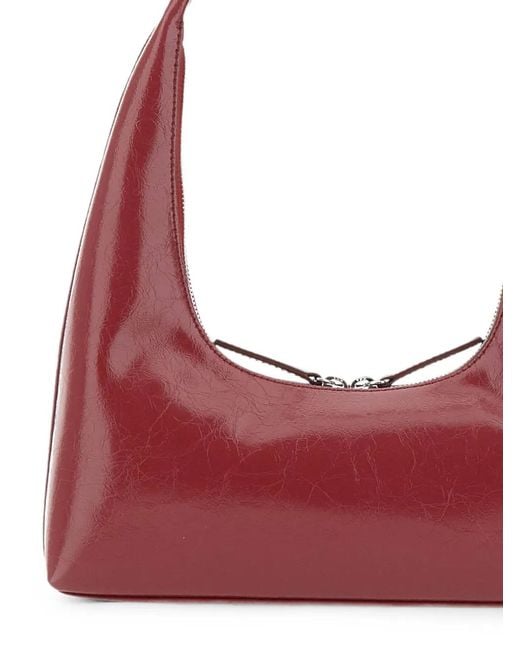 MARGE SHERWOOD Red Hobo Crinkled Leather Shoulder Bag