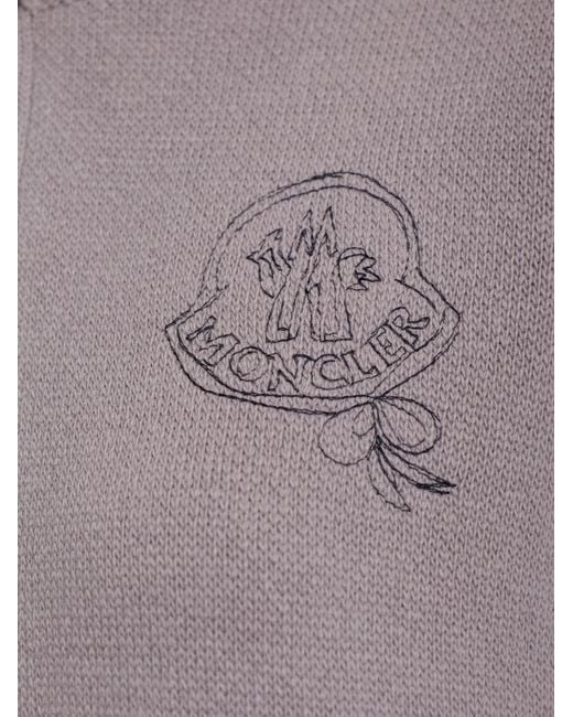 Moncler Purple Logo-Embroidered Wool-Cashmere Cardigan