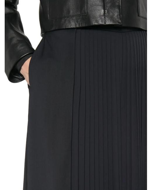 Max Mara Black Tiglio Pleated Palazzo Pants