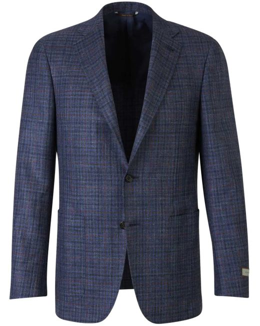 メンズ Canali チェック ジャケット Blue