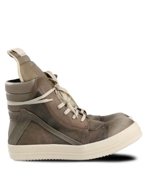 Rick Owens Brown Geobasket Leather Sneakers for men