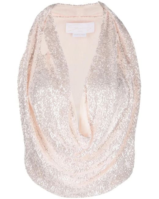 Haut Drapé À Sequins Genny en coloris White