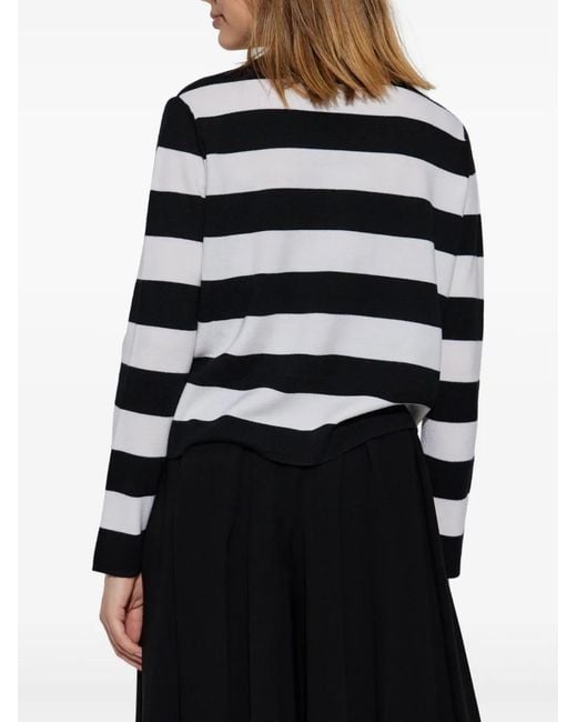 Max Mara Black Gestreifter Strickpullover