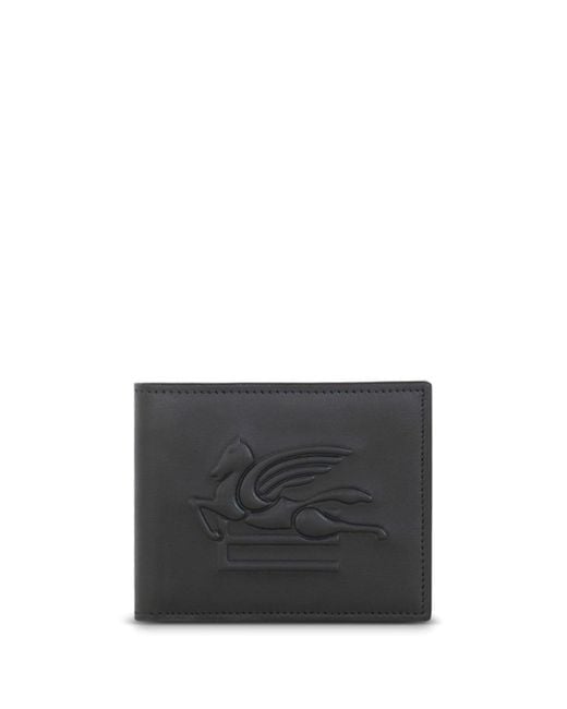 Etro Black Pegaso-motif Leather Wallet for men