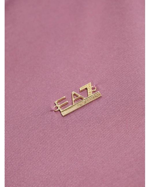 EA7 Pink Logo-Plaque T-Shirt