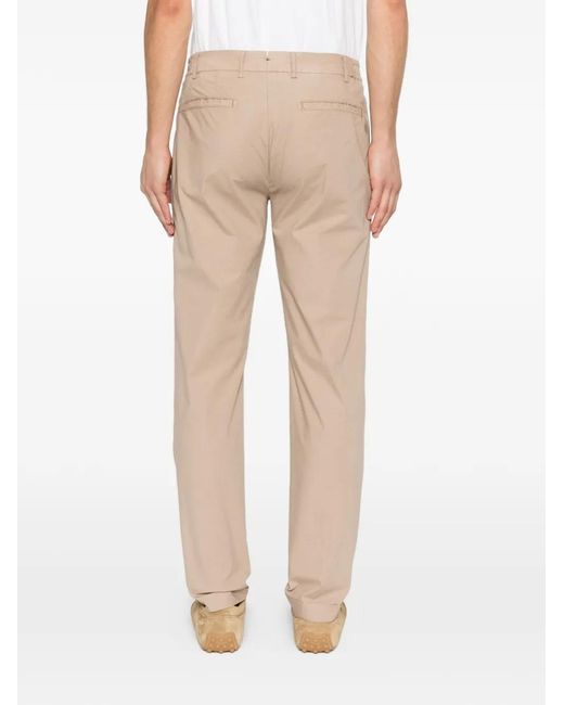 Berwich Natural Pleated Cuffed Trousers for men