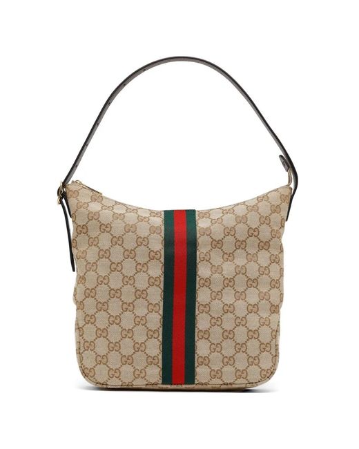Gucci White Gg Supreme Web-Stripe Shoulder Bag for men