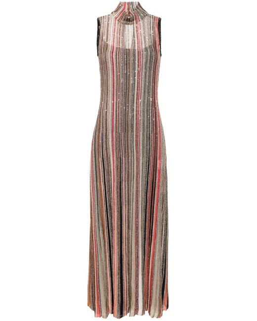 Missoni Natural Sequin-embellished Striped Dress