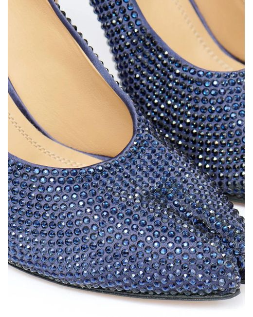 Maison Margiela Blue Tabi 110Mm Rhinestone-Embellished Pumps