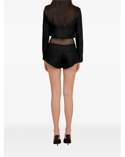 Contessa Mills Blue Laissez Mesh-Panel Shorts